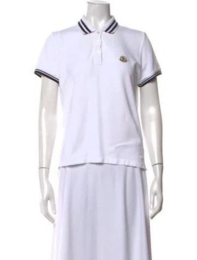 Pre-owned Moncler Short Sleeve Polo In White