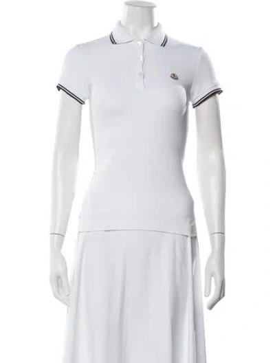 Pre-owned Moncler Short Sleeve Polo In White