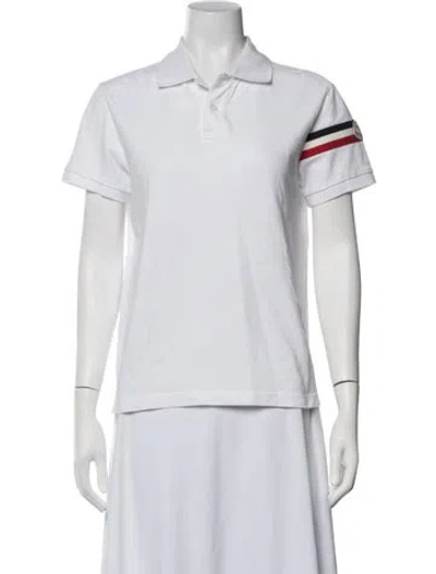 Pre-owned Moncler Short Sleeve Polo In White