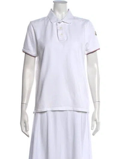 Pre-owned Moncler Short Sleeve Polo In White