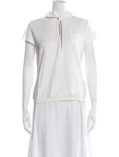 Pre-owned Moncler Short Sleeve Polo In White