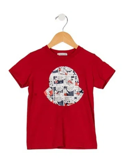 Pre-owned Moncler Babies' Short Sleeve Printed T-shirt In Red