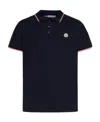 Moncler Short Sleeve Round Collar Polo Shirt In Blue