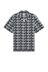Moncler Short Sleeve Shirt In 3d Monogram Black