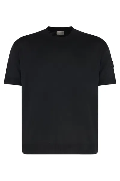 Moncler Short Sleeve Sweater In Black