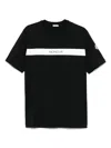 Moncler Men's Cotton T-shirt With Rubberised Logo In Black