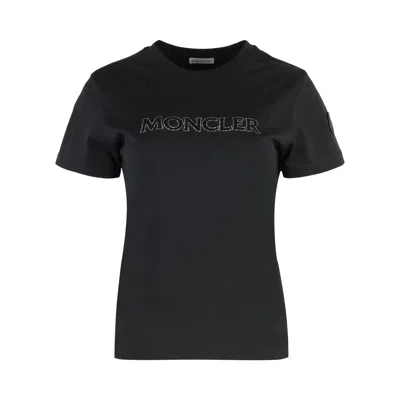 Pre-owned Moncler Short-sleeve T-shirt 'black' | Women's Size L