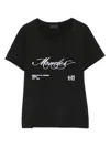 Moncler Cotton T-shirt With Embroidered Cursive Logo In Black