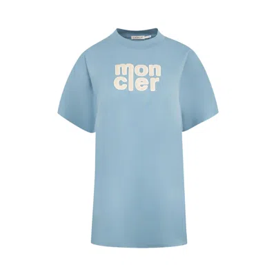 Pre-owned Moncler Short-sleeve T-shirt 'light Blue' | Women's Size S