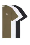 Moncler Short Sleeve Tee 3 Pack In Multi