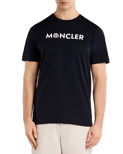 Moncler Cotton Crew Neck Short Sleeve T Shirt In Black