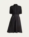 Moncler Robe Midi En Satin In Black