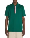 Moncler Men's Half-zip Polo Shirt In Forest Green