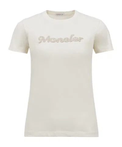 Moncler Short-sleeved Cotton T-shirt In White