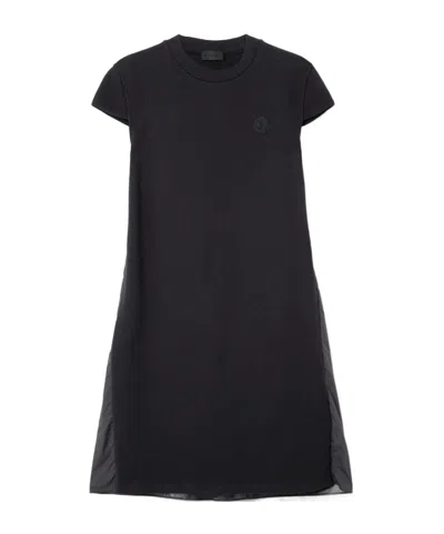 Moncler Short-sleeved Dress In Black