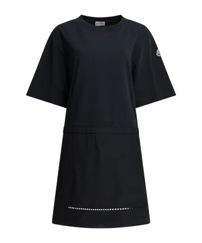 Moncler Short-sleeved Dress In Black