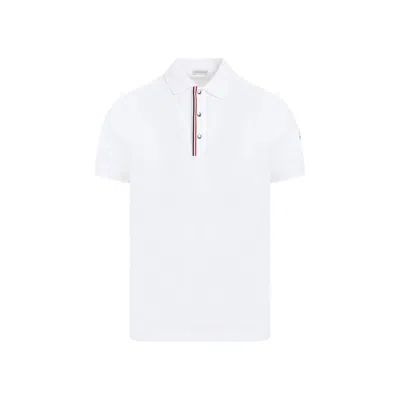 Moncler Short Sleeved Logo Patch Polo Shirt In White