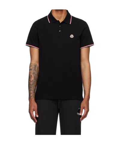 MONCLER MONCLER LOGO PATCH SHORT-SLEEVED POLO SHIRT