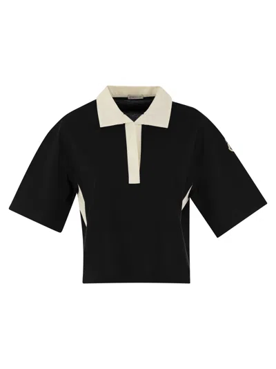 Moncler Short-sleeved Polo Shirt In Navy