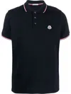 Moncler Cotton Polo Shirt With Logo In Black
