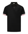 Moncler Cotton Polo Shirt In Black