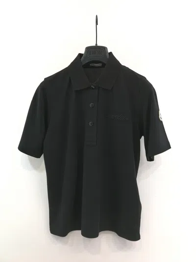 Moncler Short-sleeved Polo Shirt In Black