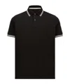 Moncler Cotton Polo Shirt In Black