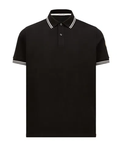 MONCLER MONCLER LOGO PATCH SHORT SLEEVED POLO SHIRT