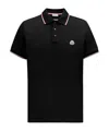 Moncler Cotton Polo Shirt With Logo In Black