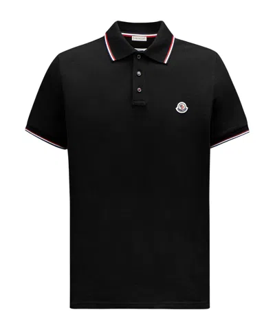 MONCLER MONCLER LOGO PATCH SHORT-SLEEVED POLO SHIRT