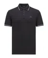 Moncler Men Tricolor-trimmed Cotton Piquet Polo Shirt Navy In Black