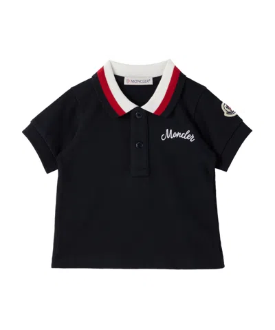 Moncler Short-sleeved Polo Shirt In Blue