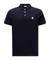 Moncler Short-sleeved Polo Shirt In Blue