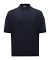 Moncler Short-sleeved Polo Shirt In Blue