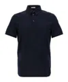 Moncler Short-sleeved Polo Shirt In Blue