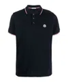 Moncler Cotton Polo Shirt With Logo In Blue