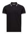 Moncler Short-sleeved Polo Shirt In Blue