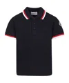 Moncler Short-sleeved Polo Shirt In Blue