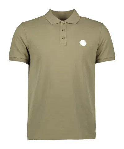 Moncler Short-sleeved Polo Shirt In Gray