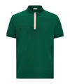 Moncler Cotton Zip-up Polo Shirt In Green