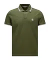 Moncler Logo-patch Striped-edge Polo Shirt In Green