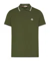 Moncler Logo-patch Striped-edge Polo Shirt In Green