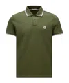 Moncler Logo-patch Striped-edge Polo Shirt In Green