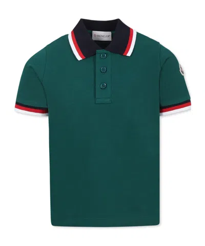 Moncler Short-sleeved Polo Shirt In Green