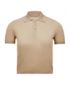 Moncler Short-sleeved Polo Shirt In Light Beige