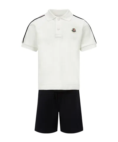 Moncler Short-sleeved Polo Shirt Set In White