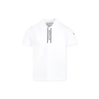 Moncler Short-sleeved Polo Shirt In White