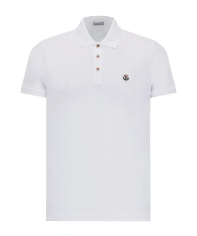 Moncler Short-sleeved Polo Shirt In White