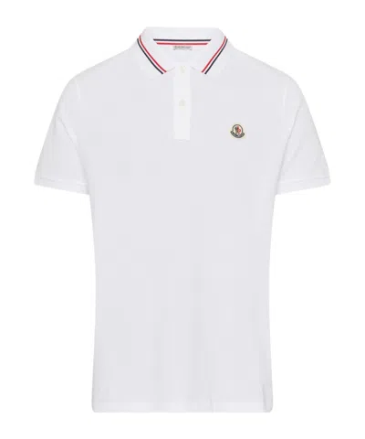 Moncler Short-sleeved Polo Shirt In White