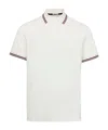 Moncler Striped Trim Polo Shirt In White